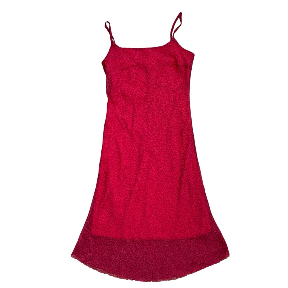 Red Slip Midi Dress, Size 10